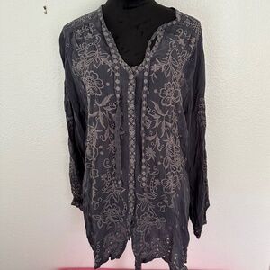 Johnny Was Ridden Embroidered Blouse. XL